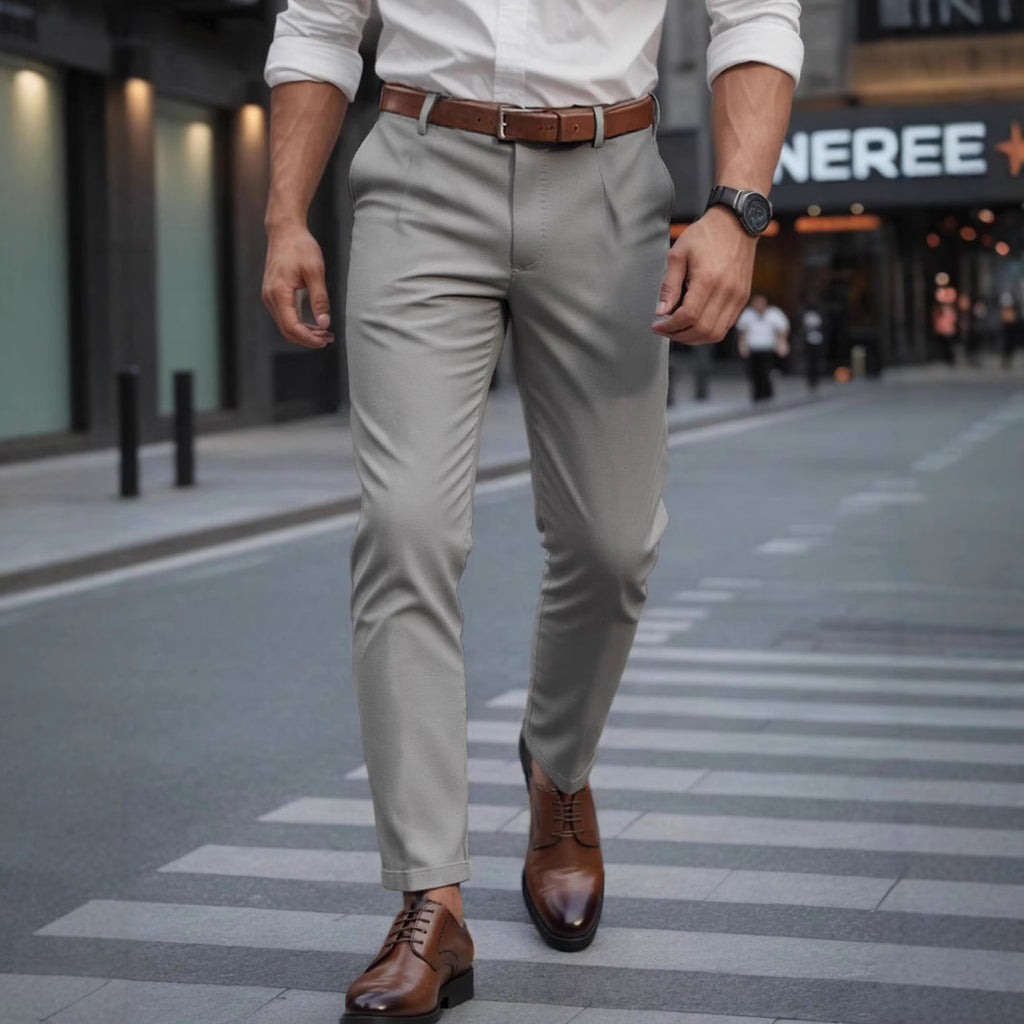 Men's Straight Business & Casual Trousers in Dark Gray, Black, Cement Gray