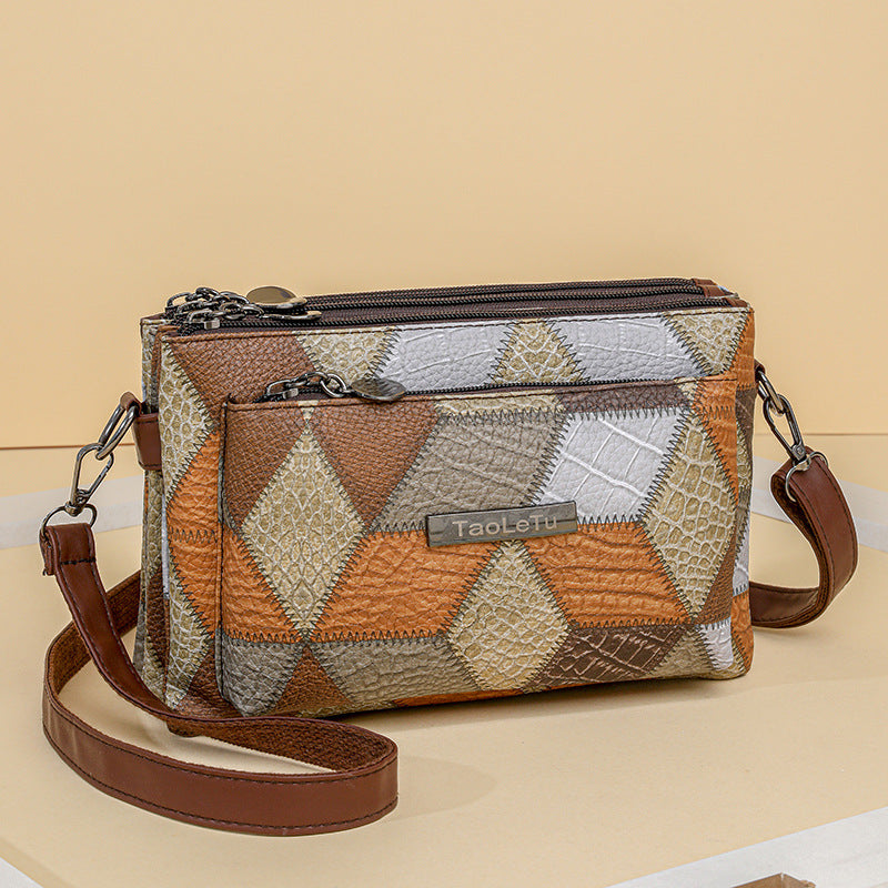Women's PU Leather Simple Handbag Crossbody Coin Purse for Travel