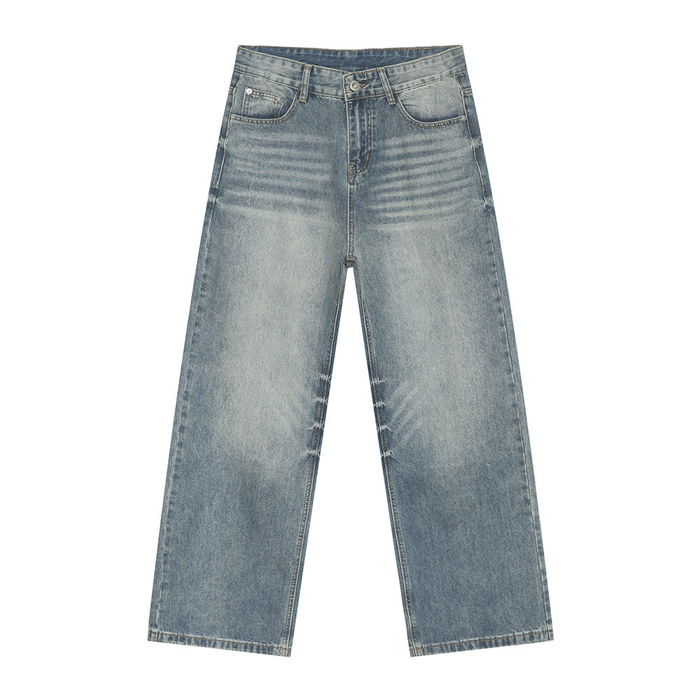 Men's Loose Straight Washed Jeans