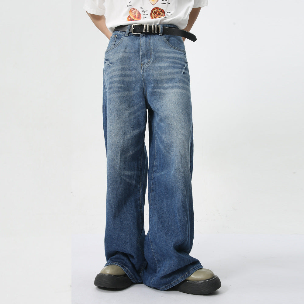 Men's Summer Loose Straight Cotton Jeans S-XL