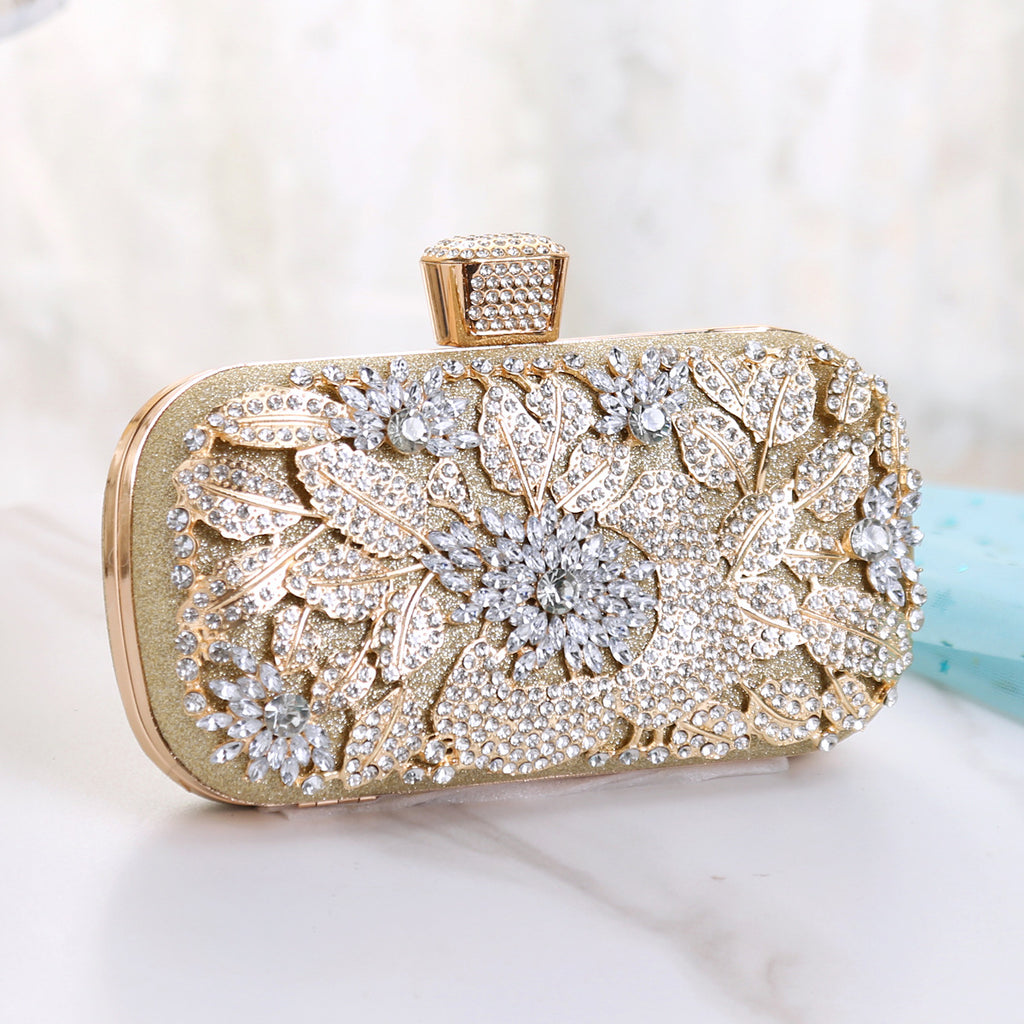 Sac à main européen et américain pour femme, avec diamants et double anse