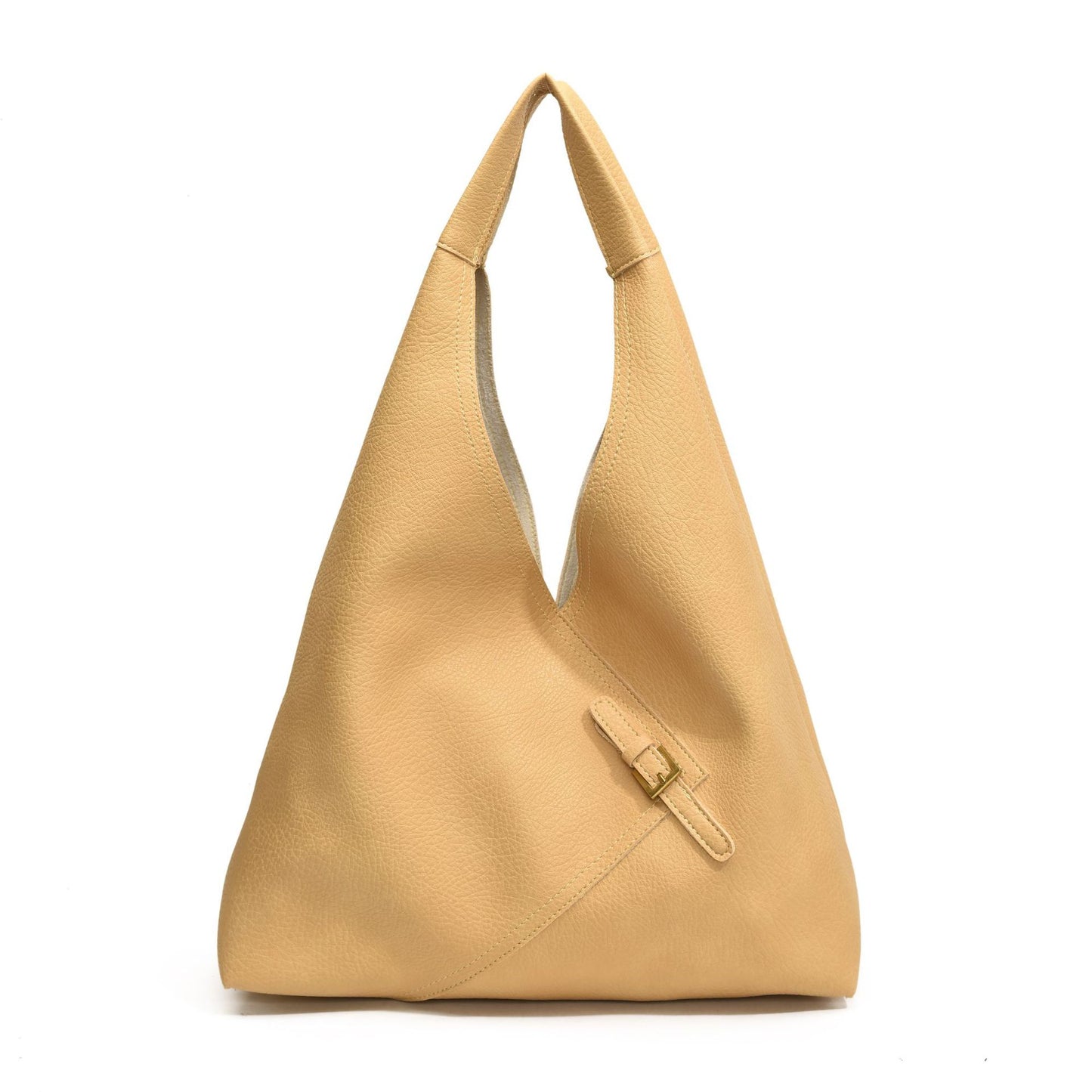 Fashionable Solid Color Soft Leather Underarm Bag Simple Large Capacity