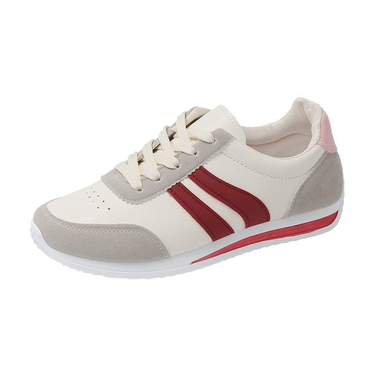 Baskets de course basses à lacets – Maille légère, talon plat, tailles 35-43, rouge et bleu