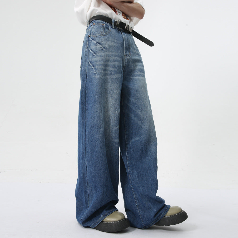 Men's Summer Loose Straight Cotton Jeans S-XL