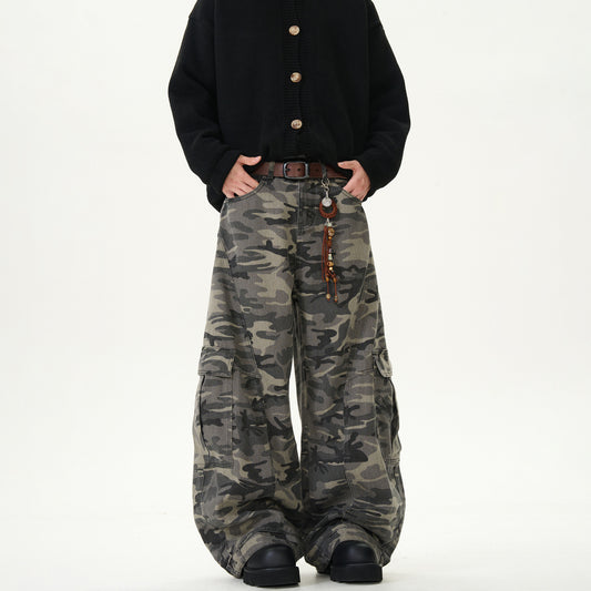 American Fashion Brand Camouflaged Male Loose Casual Retro Machete