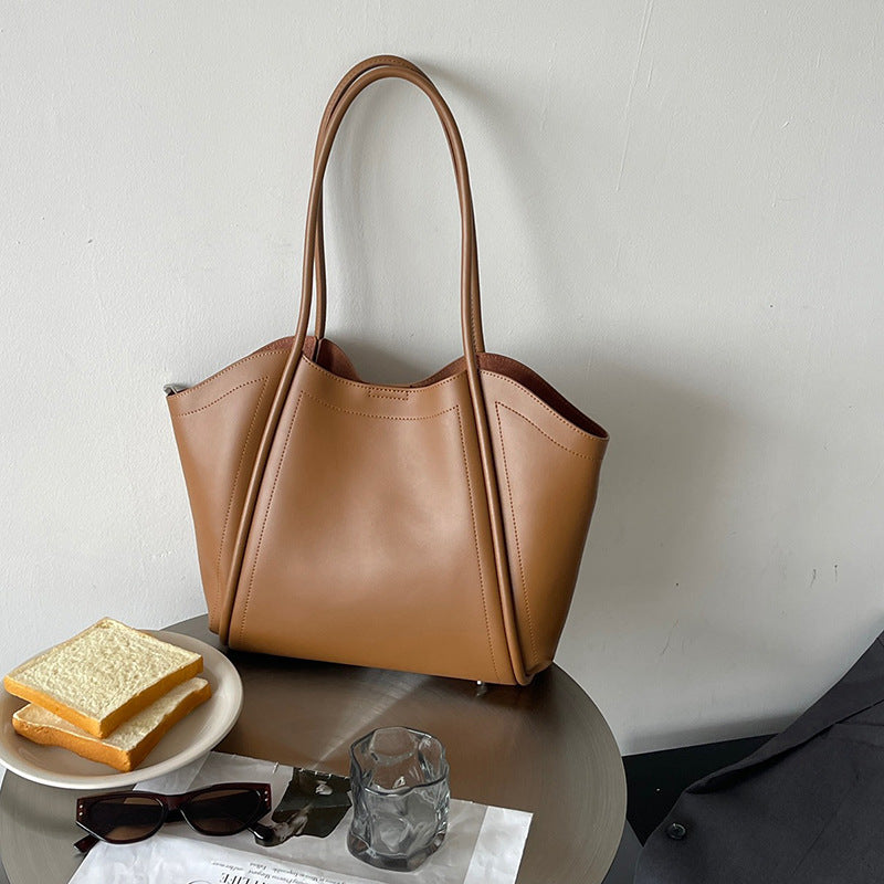 Sac à bandoulière en cuir de vachette véritable grande capacité
