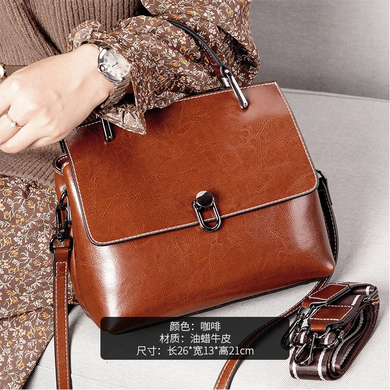 Cowhide High-End Fashionable Handbag for Women in Multiple Colors