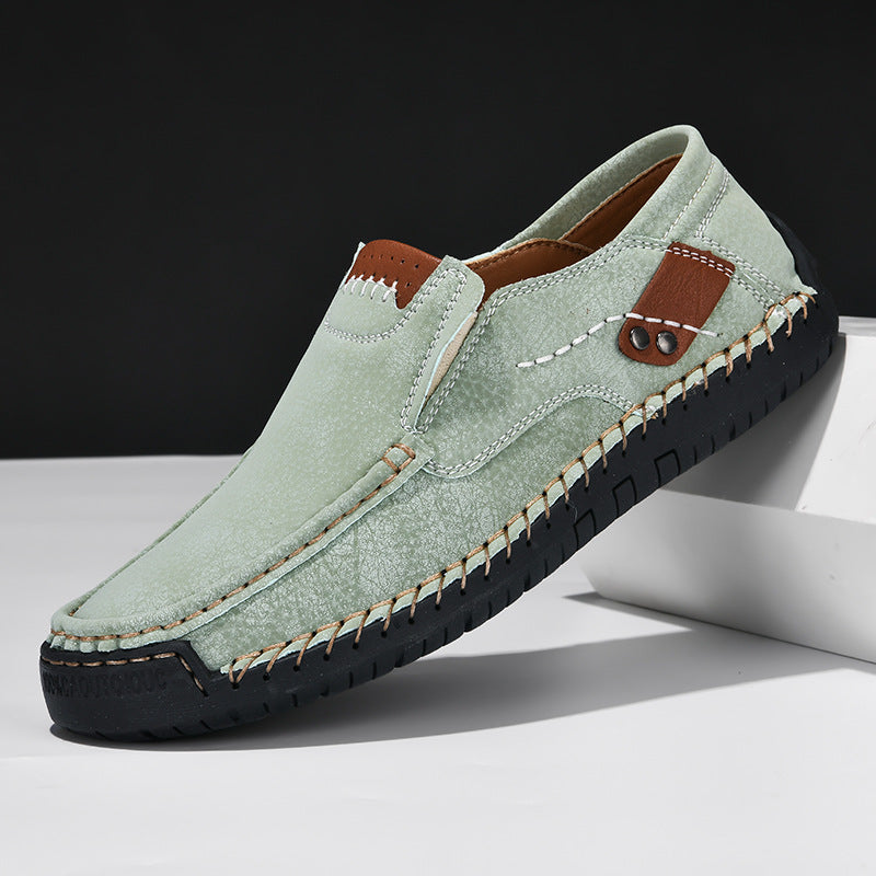 Chaussures habillées décontractées en microfibre pour hommes avec protège-pieds