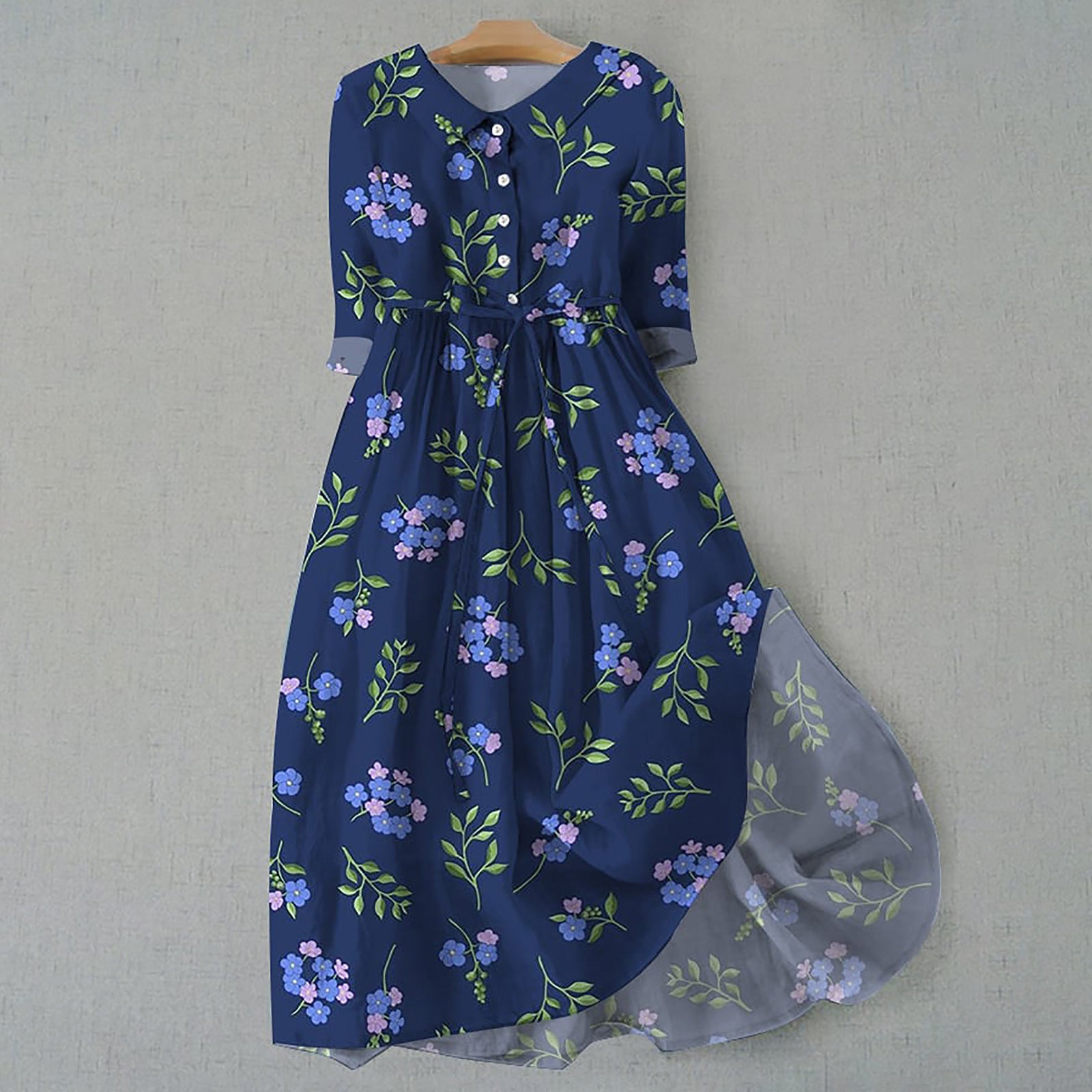 Robe Courte Imprimée Bohème à Manches Courtes pour Femme