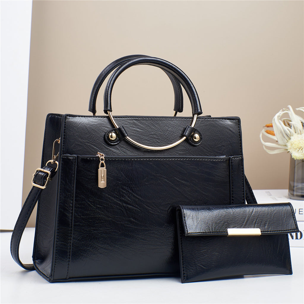 Large Capacity Women's Handbag Two-Piece Set with Crossbody Bag and Wallet
