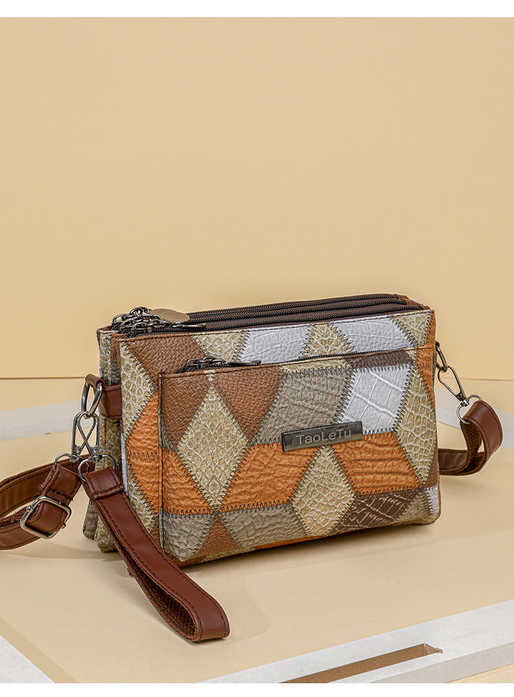 Women's PU Leather Simple Handbag Crossbody Coin Purse for Travel