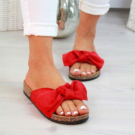 Plus Size Bow Slippers New Platform Beach Shoes Women