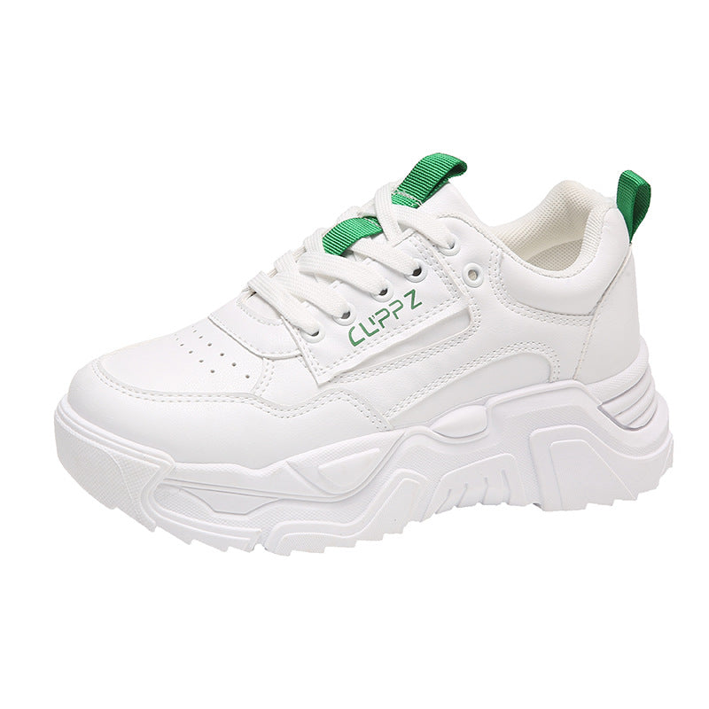 Candy-Colored Casual Low-Top Leather Lined Shoes in Pink, Beige, Black & White