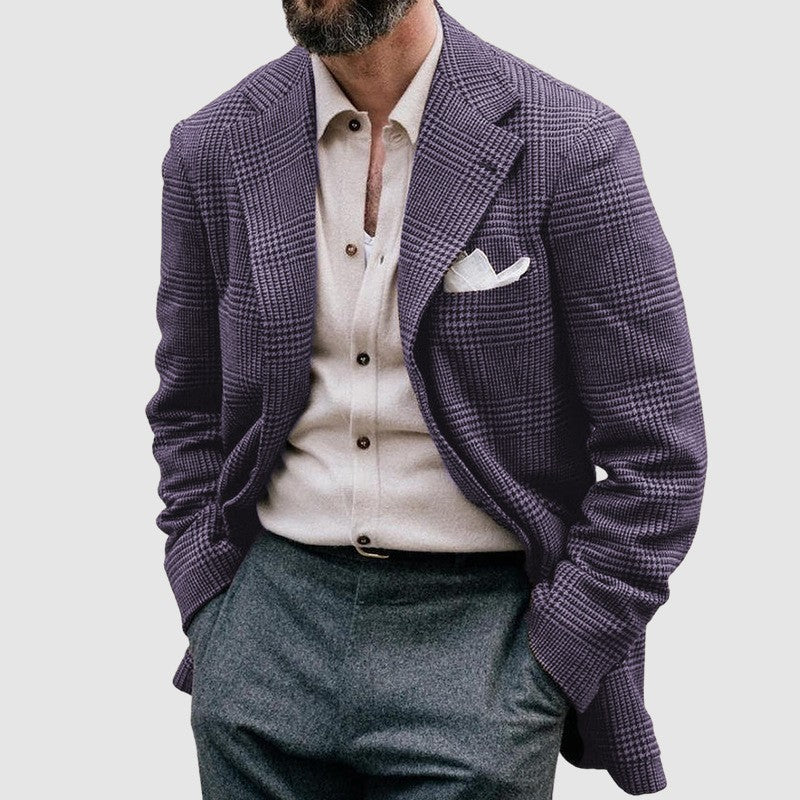 Veste de costume ample pour homme, couleur unie, à double boutonnage