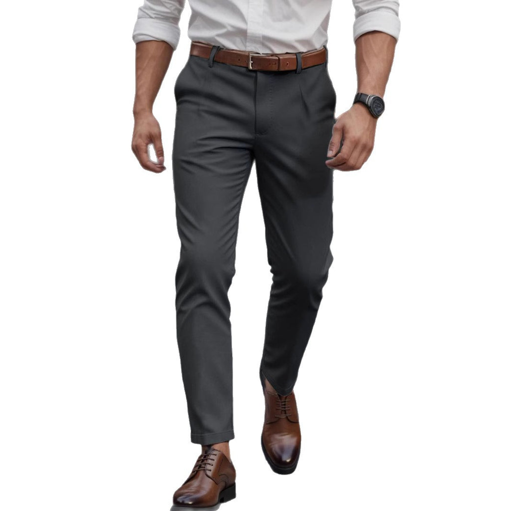 Men's Straight Business & Casual Trousers in Dark Gray, Black, Cement Gray