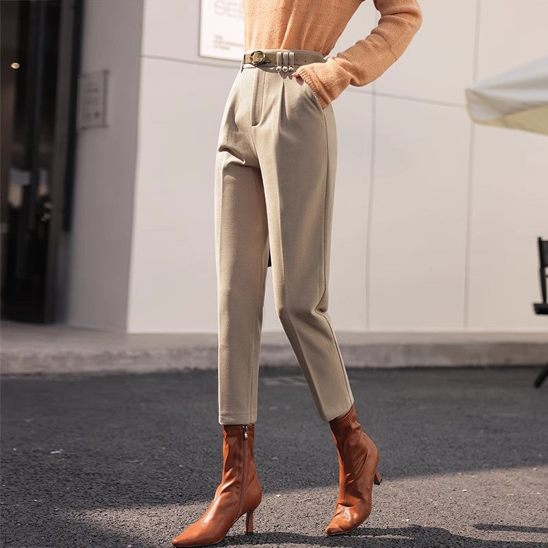 Pantalon Capri amples taille haute épais