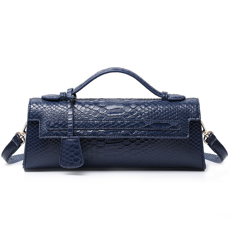 Ostrich Grain PU Crossbody Shoulder Bag 28x6.5x11cm