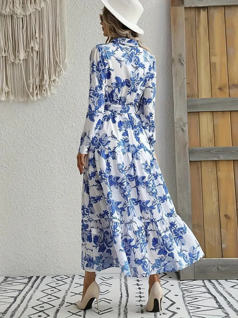 Robe d'été fluide blanche à imprimé floral pour femme