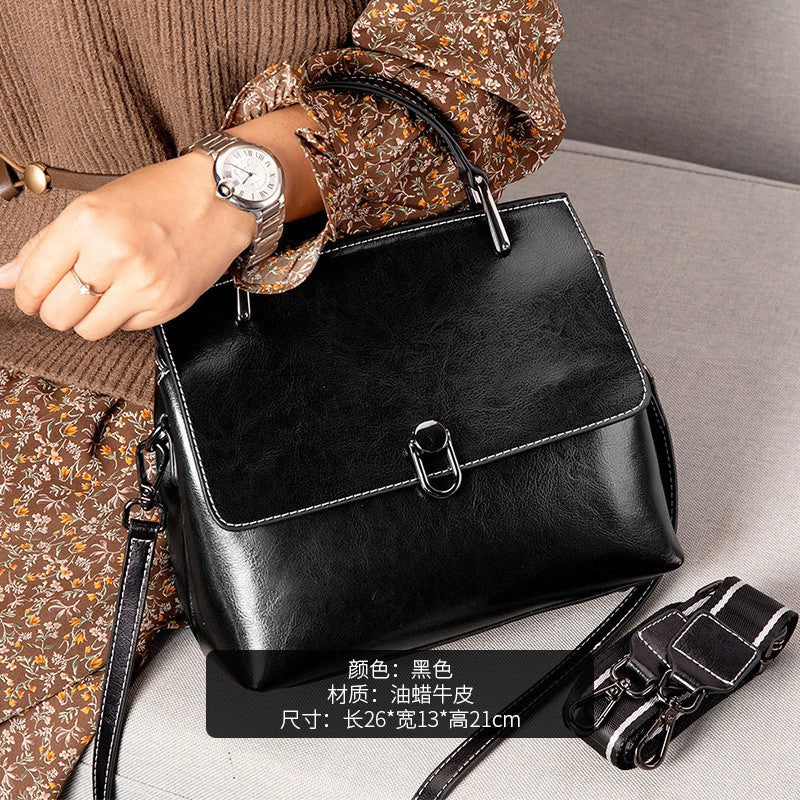 Cowhide High-End Fashionable Handbag for Women in Multiple Colors