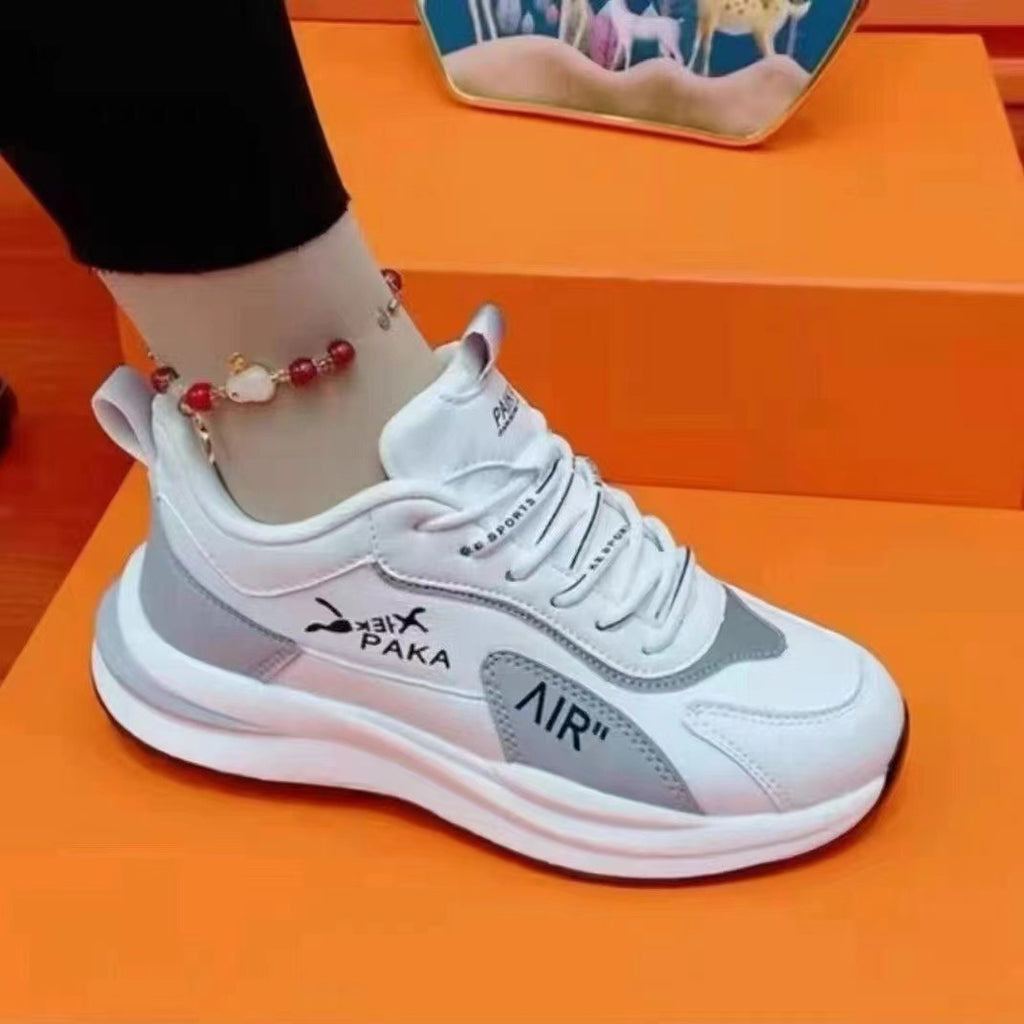 Chaussures décontractées en cuir respirantes pour femmes avec semelle souple en caoutchouc