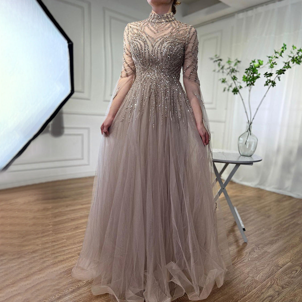 Elegant Slimming Art Exam Dress with Organza Fabric