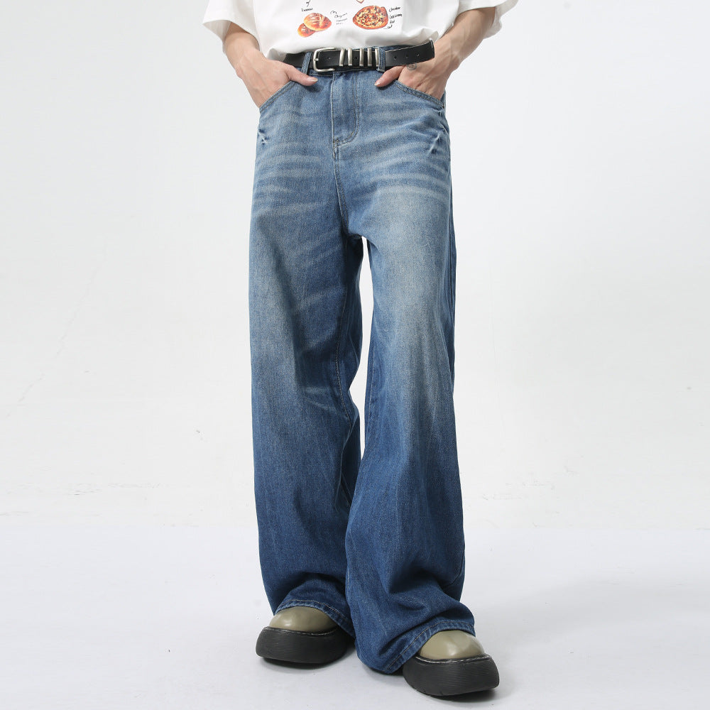Men's Summer Loose Straight Cotton Jeans S-XL