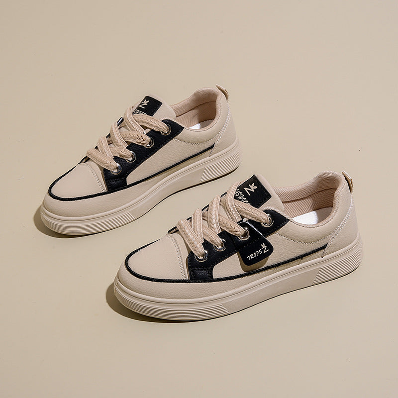 Women's Comfortable White Platform Sneakers