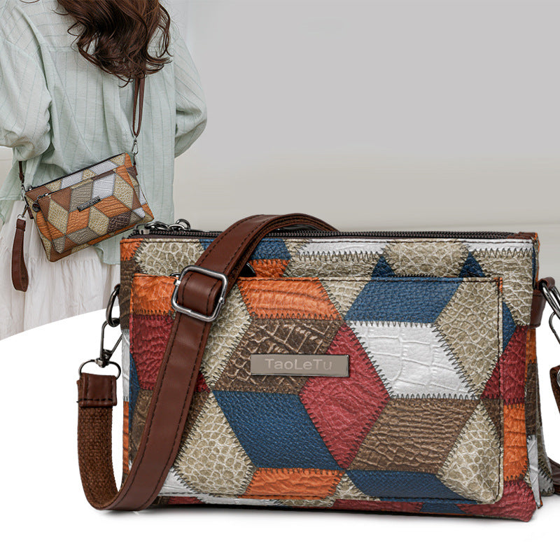 Women's PU Leather Simple Handbag Crossbody Coin Purse for Travel