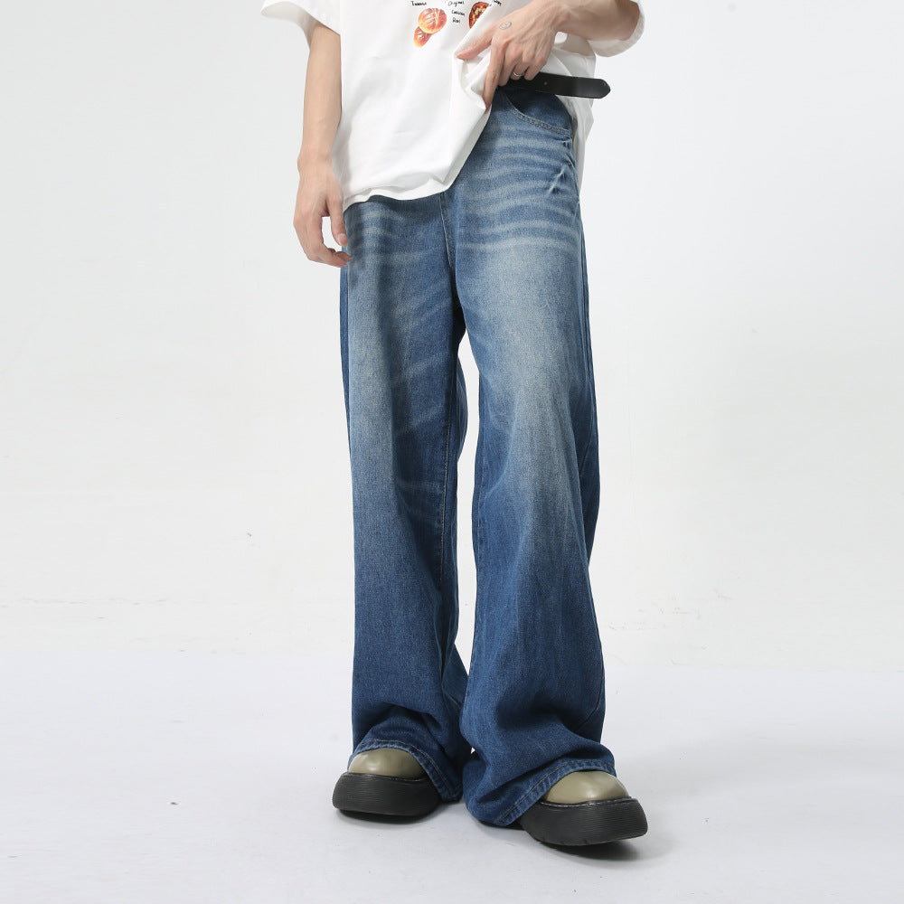 Men's Summer Loose Straight Cotton Jeans S-XL