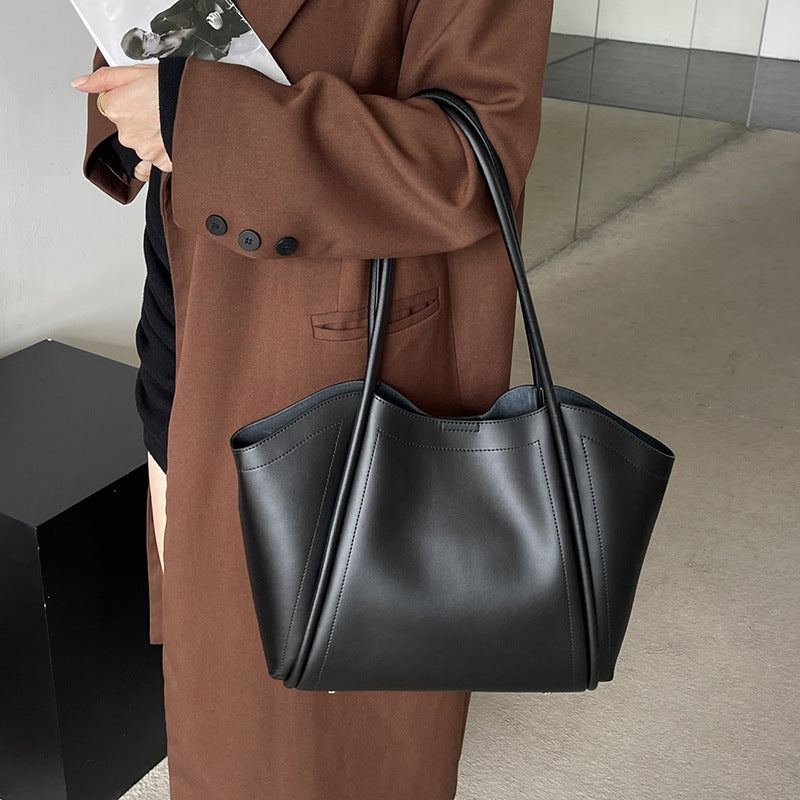 Sac à bandoulière en cuir de vachette véritable grande capacité
