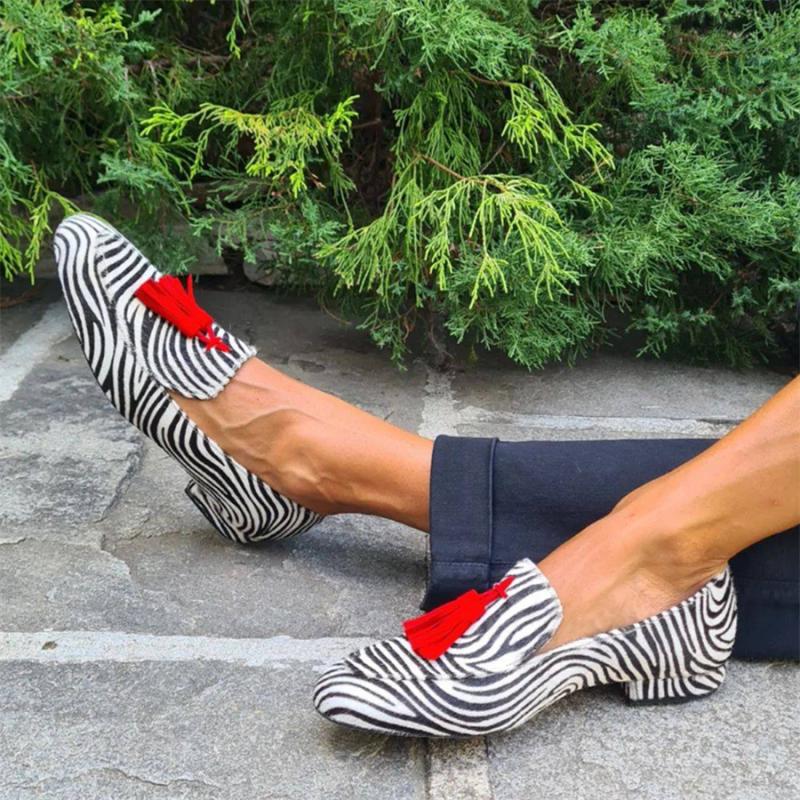 Plus Size Leopard Print Casual Loafers Flat Heel