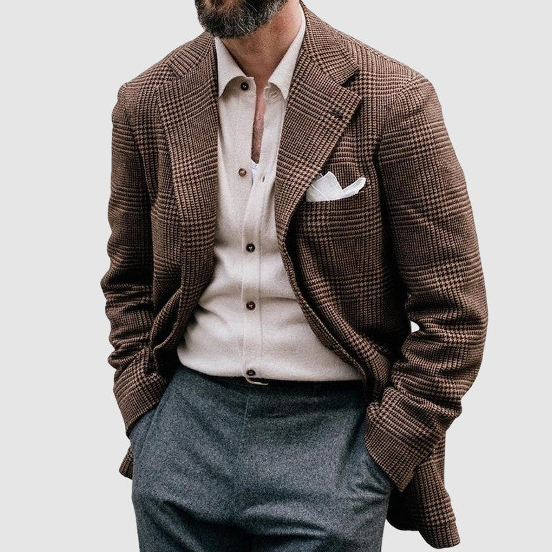 Veste de costume ample pour homme, couleur unie, à double boutonnage