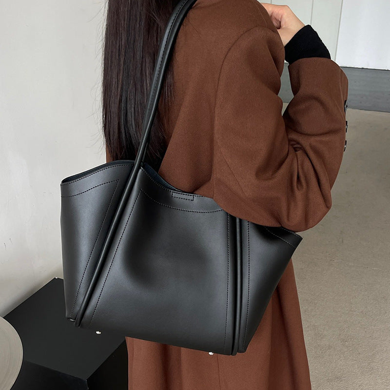 Sac à bandoulière en cuir de vachette véritable grande capacité