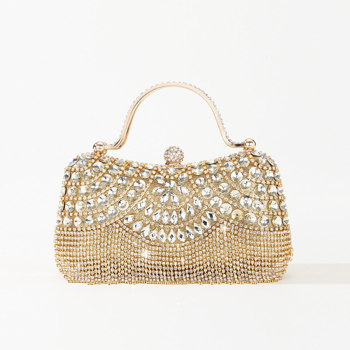 Rhinestone Tassel Chain Box Dinner Bag for Women