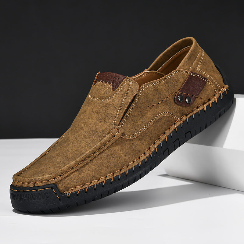 Chaussures habillées décontractées en microfibre pour hommes avec protège-pieds