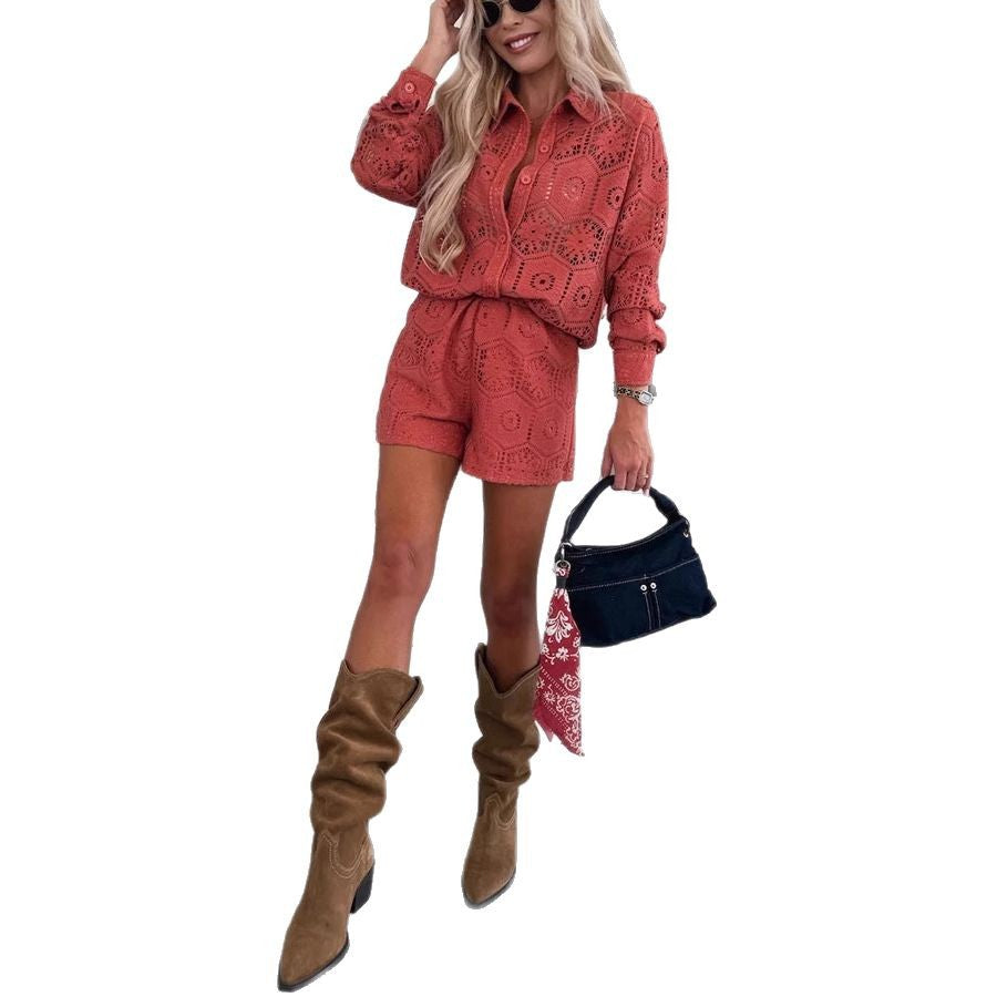 European And American Leisure Style Lapel Single Breasted Stand Collar Top