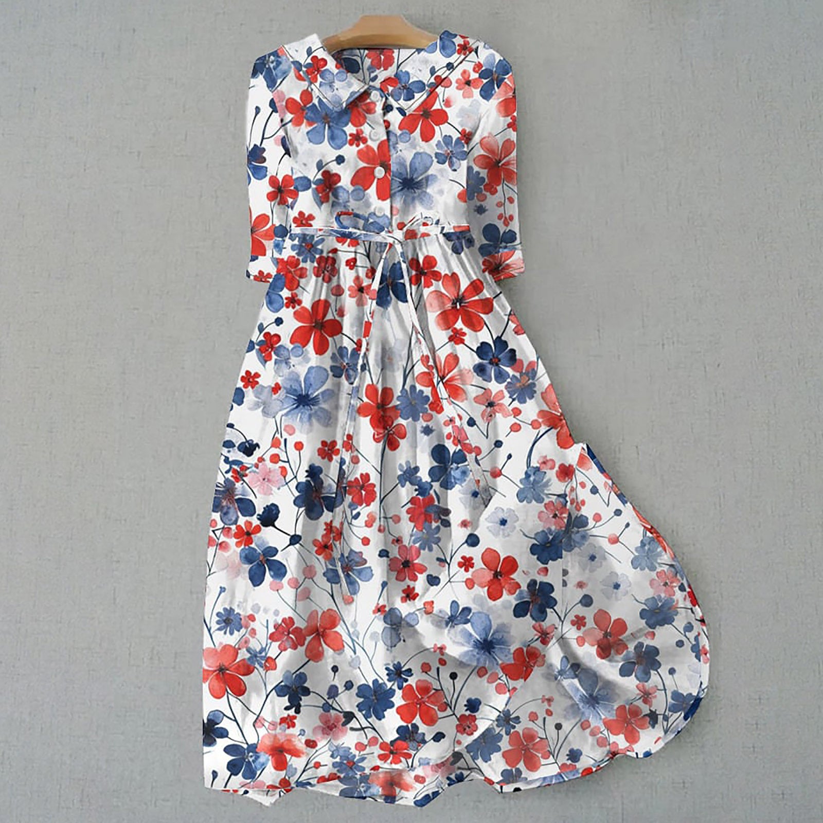 Robe Courte Imprimée Bohème à Manches Courtes pour Femme