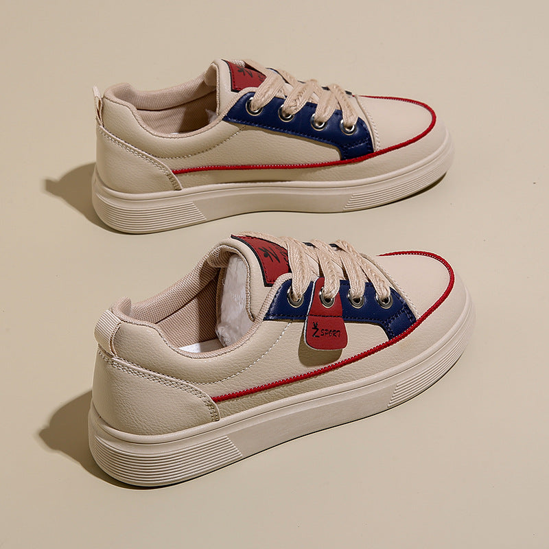 Baskets compensées blanches confortables pour femme