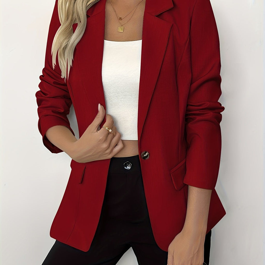 Women's Slim Fit Solid Color Casual Jacket