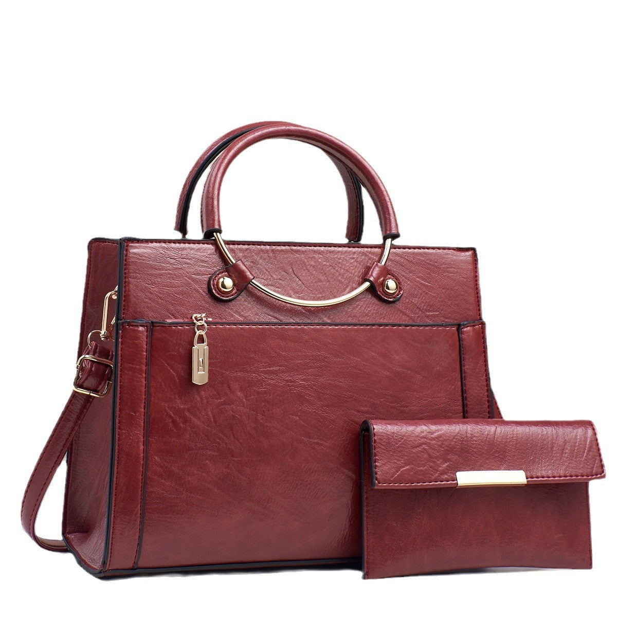 Large Capacity Women's Handbag Two-Piece Set with Crossbody Bag and Wallet
