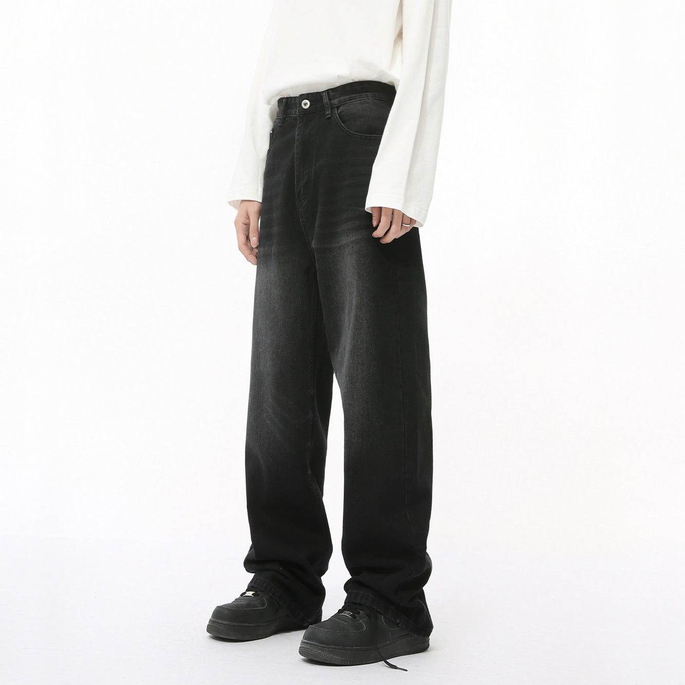 Men's Loose Straight Washed Jeans