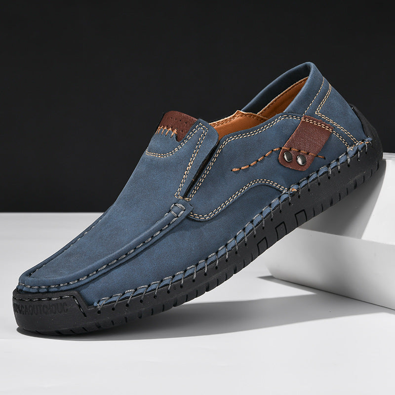 Chaussures habillées décontractées en microfibre pour hommes avec protège-pieds
