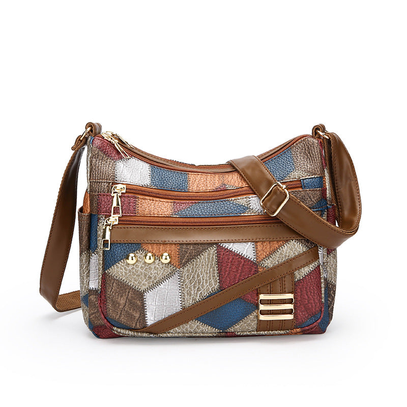 Sac à bandoulière double couche en PU grande capacité
