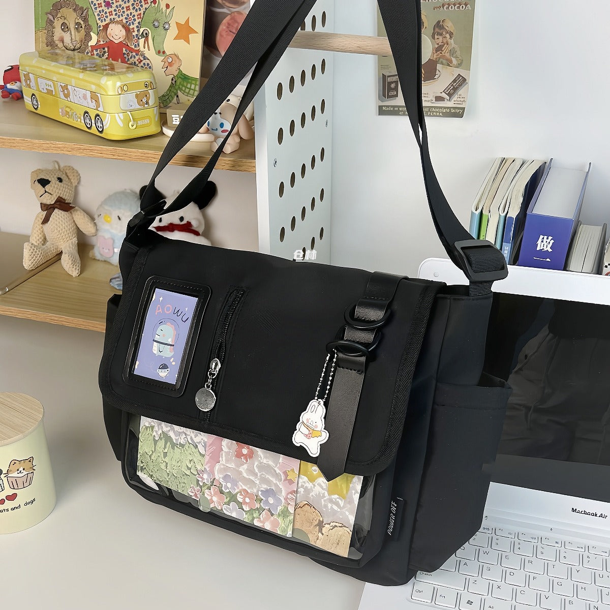 Canvas Waterproof Lightweight Casual Crossbody Handbag 33×27×15cm