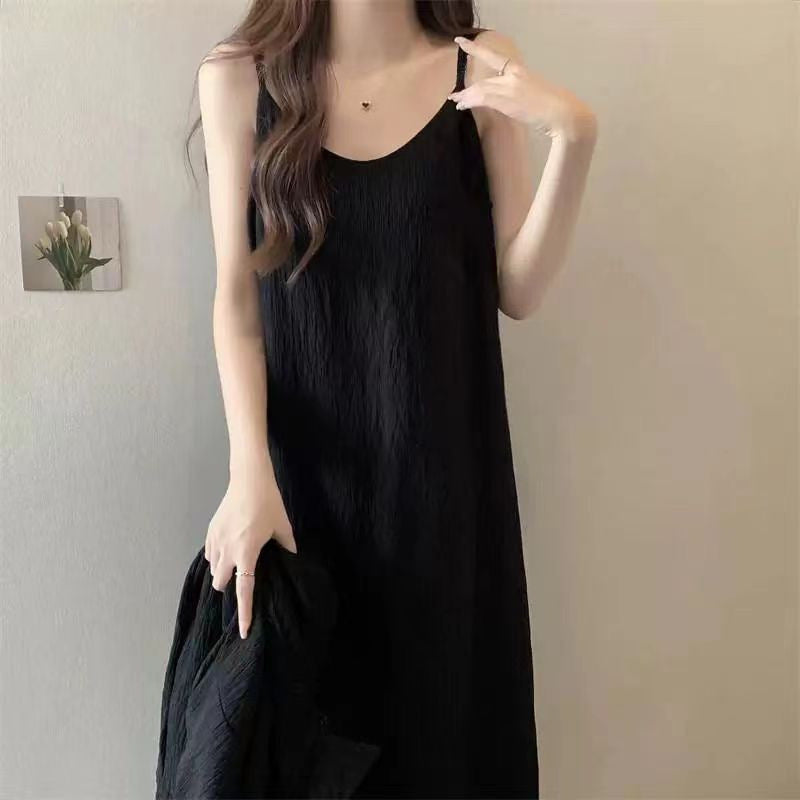 Long Slimming French Style Sexy Suspender Skirt Dress