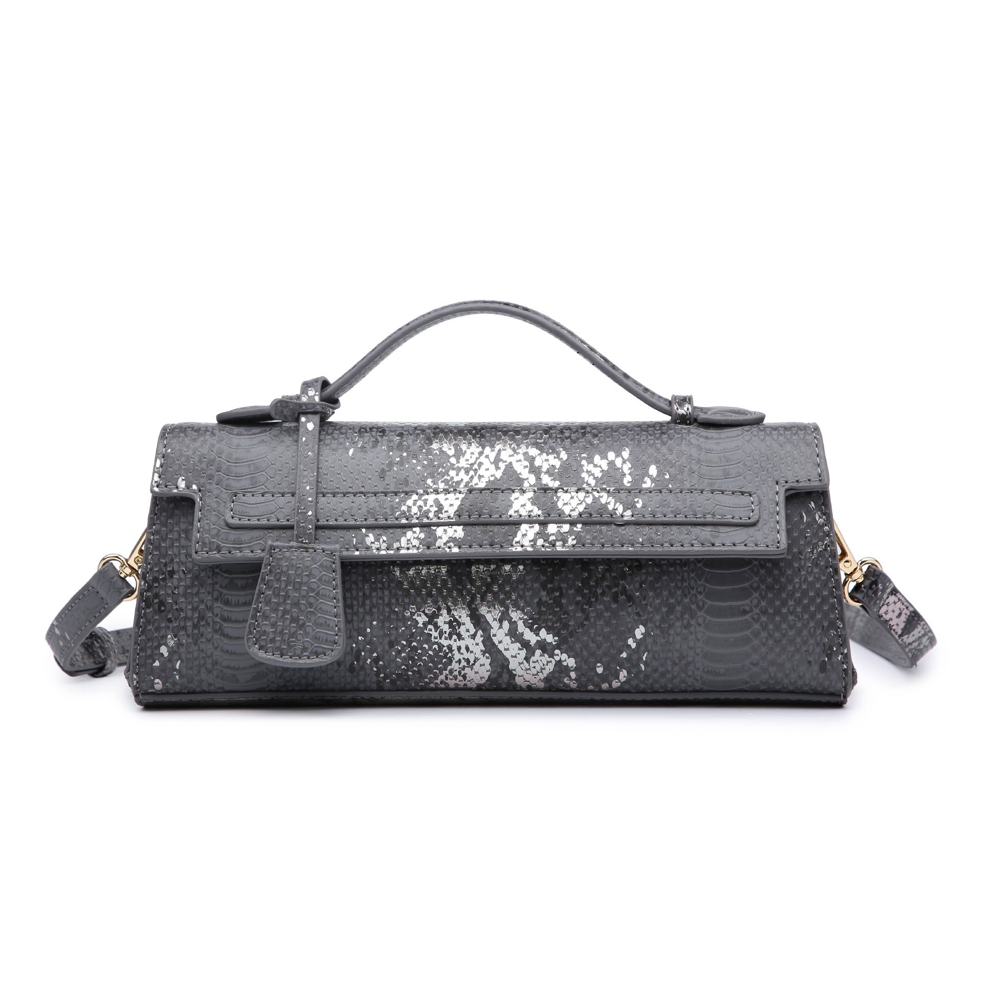 Ostrich Grain PU Crossbody Shoulder Bag 28x6.5x11cm