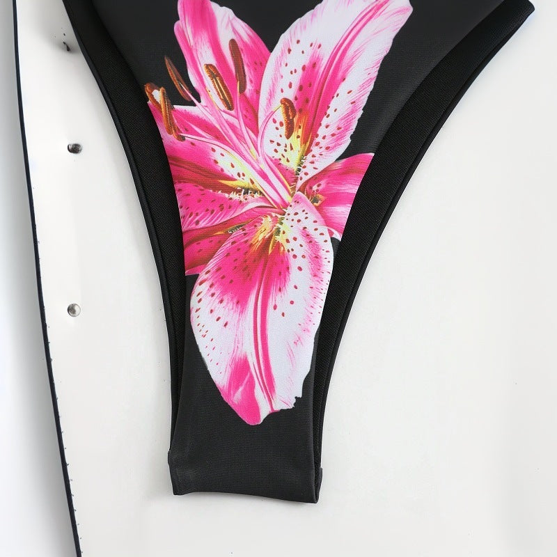 Nouveau maillot de bain imprimé bikini slim ensemble trois pièces jupe portefeuille pour femme