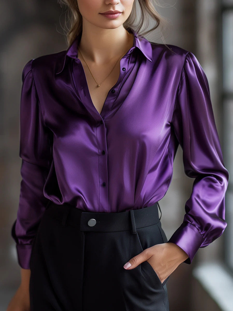 Chemise décontractée en polyester à coupe ample pour femme