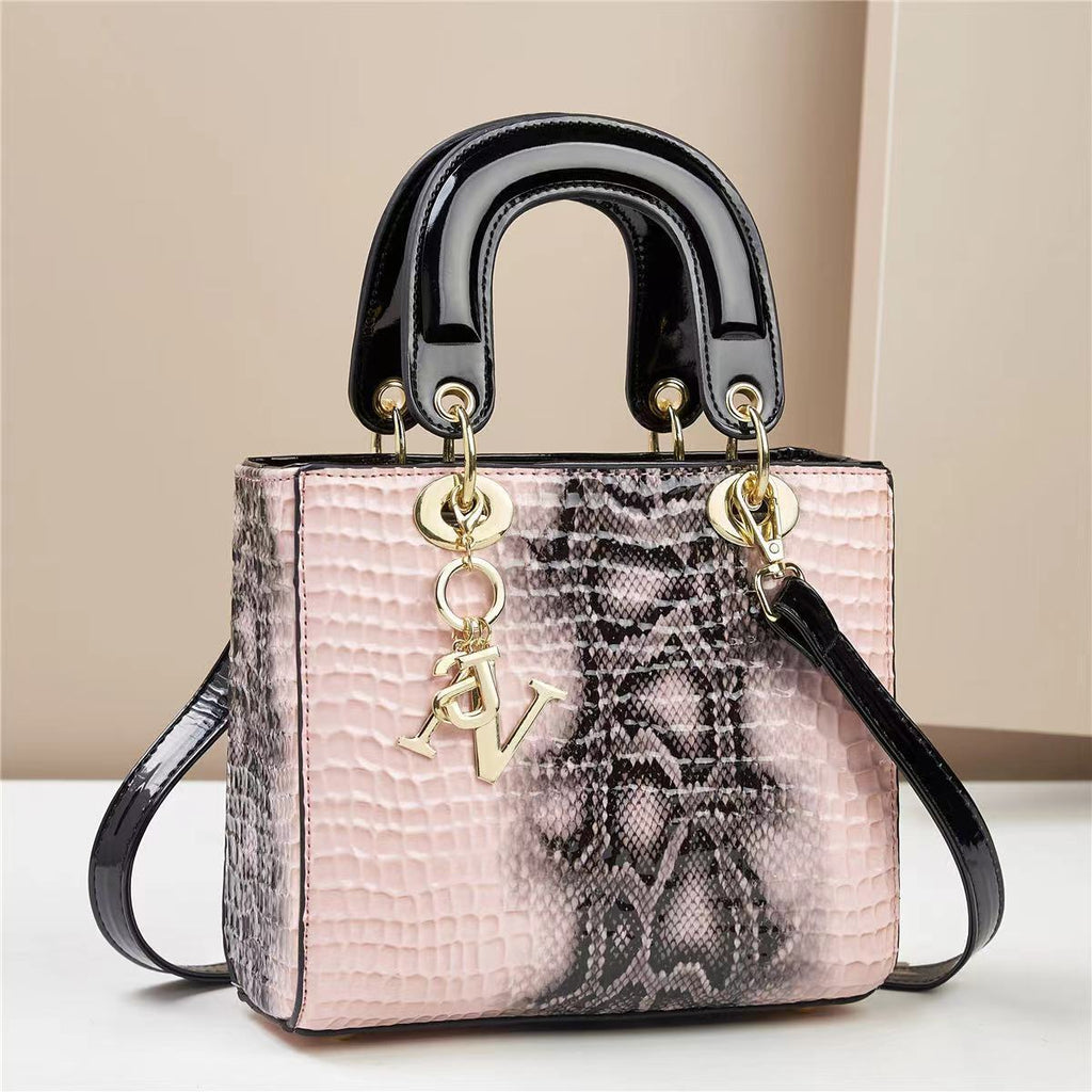 Sac bandoulière en PU pour femme avec motifs peau de serpent et clous