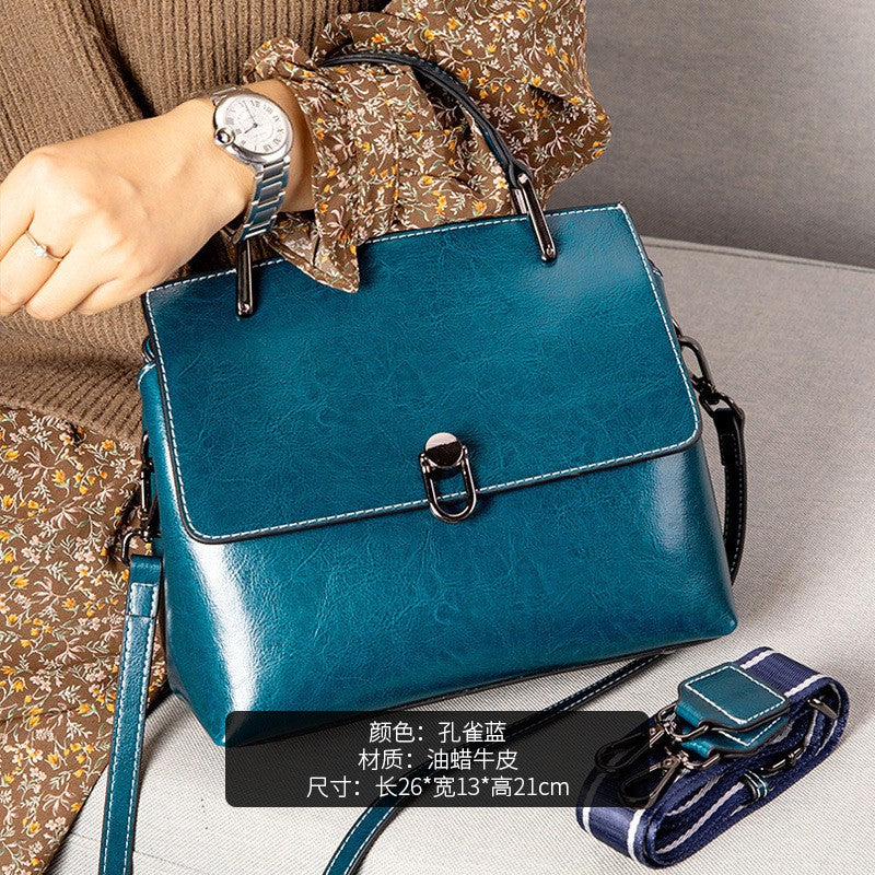 Cowhide High-End Fashionable Handbag for Women in Multiple Colors